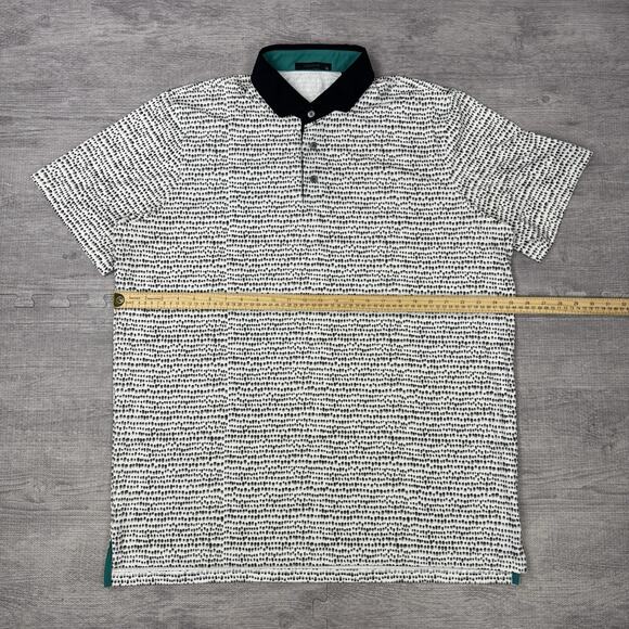 Greyson Shirt Men XL Navy Blue Golf Polo AOP Performance Scottsdale National EUC - Picture 3 of 12